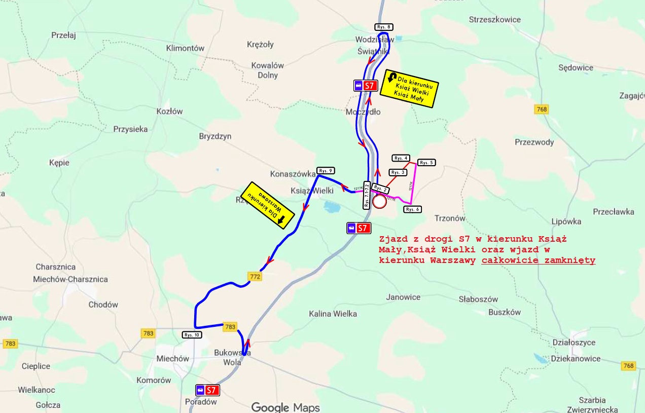 Zmiana organizacji ruchu w rejonie węzła „Książ”