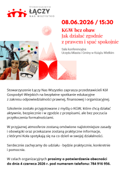 08.06.2026: Spotkanie edukacyjne "KGW bez obaw"