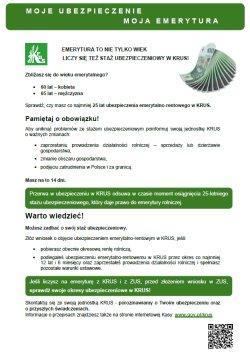 EMERYTURA TO NIE TYLKO WIEK LICZY SIĘ TEŻ STAŻ UBEZPIECZENIOWY W KRUS!